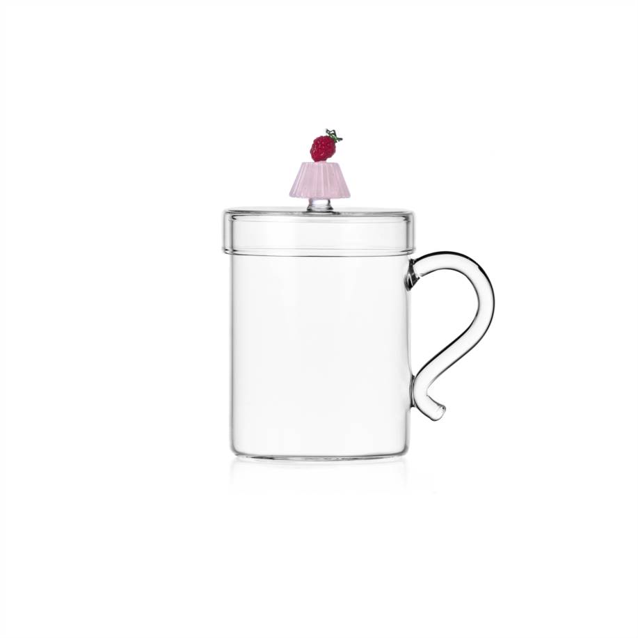 Mug w lid Charlotte w raspberry