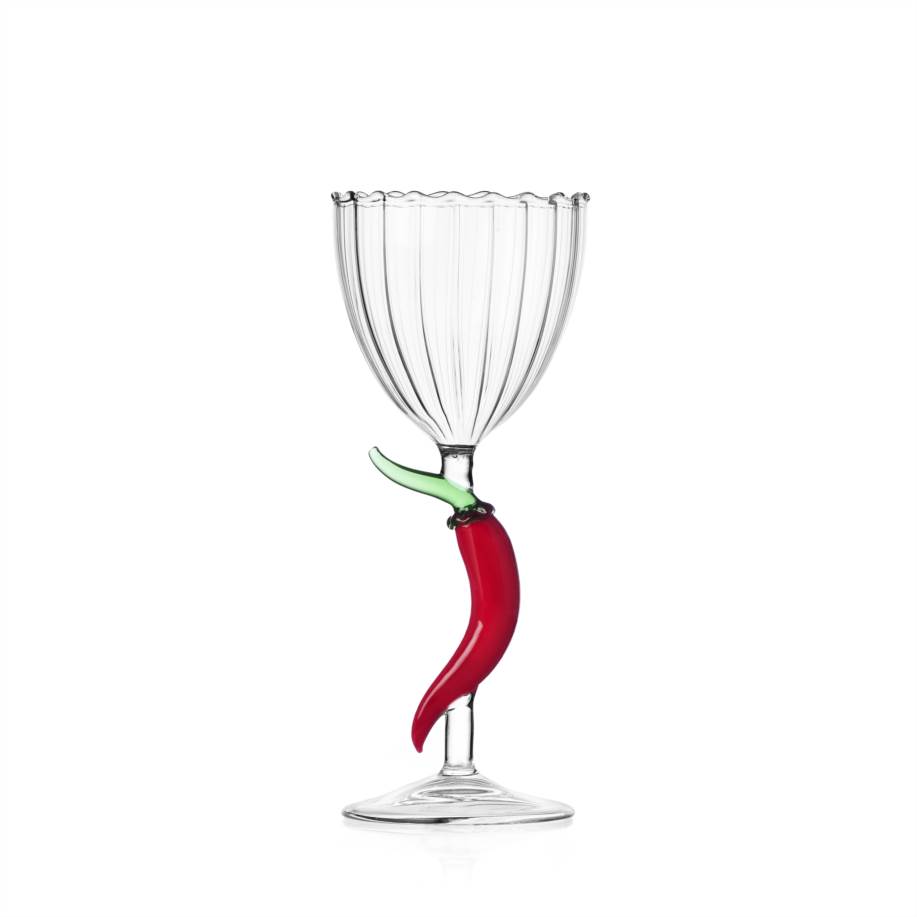Optical stemmed glass chili pepper