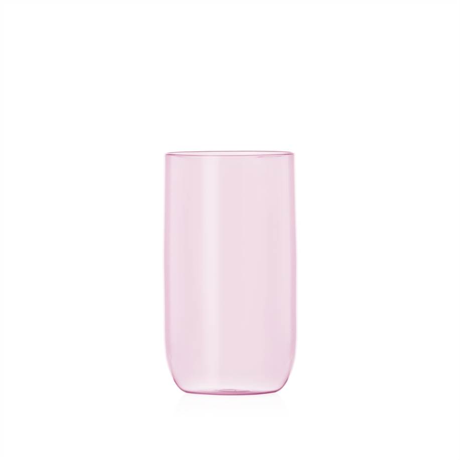 Tall glass high tumbler pink