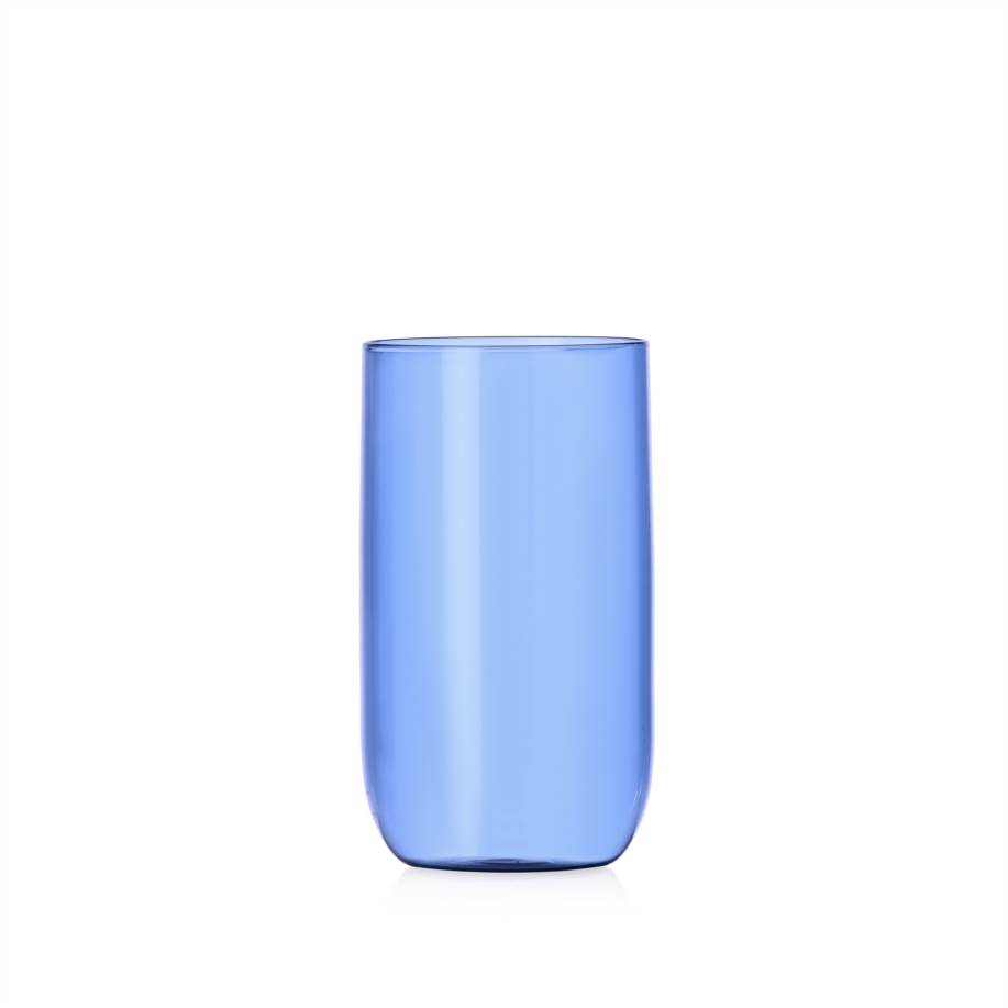 Tall glass high tumbler blue