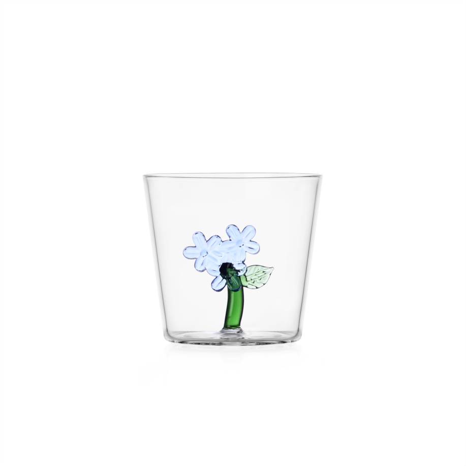 Tumbler light blue flower inside