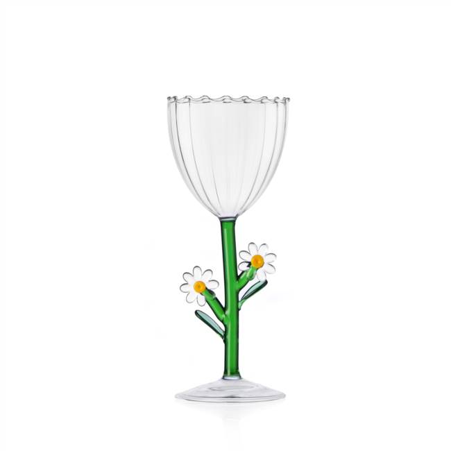 Optic stemmed glass daisy