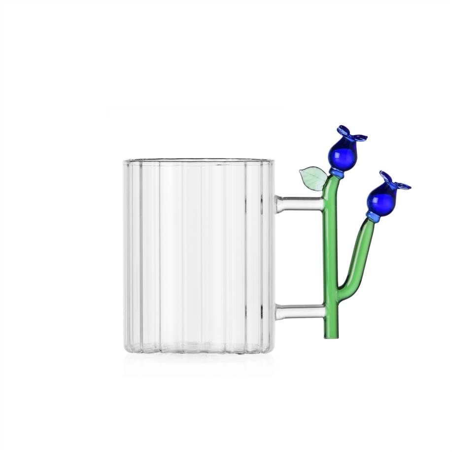 Optic mug blue flower