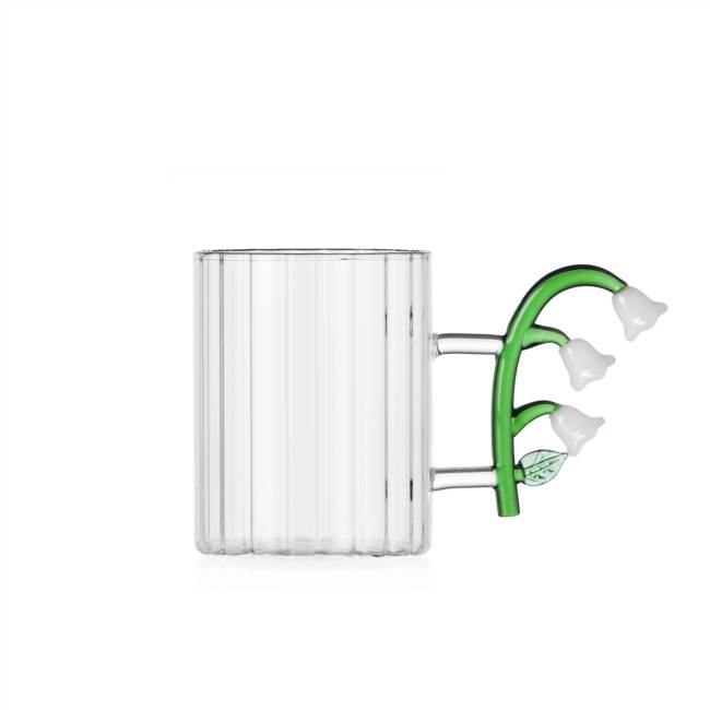 Optic mug white flower
