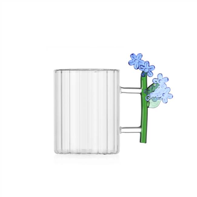Optic mug light blue flower