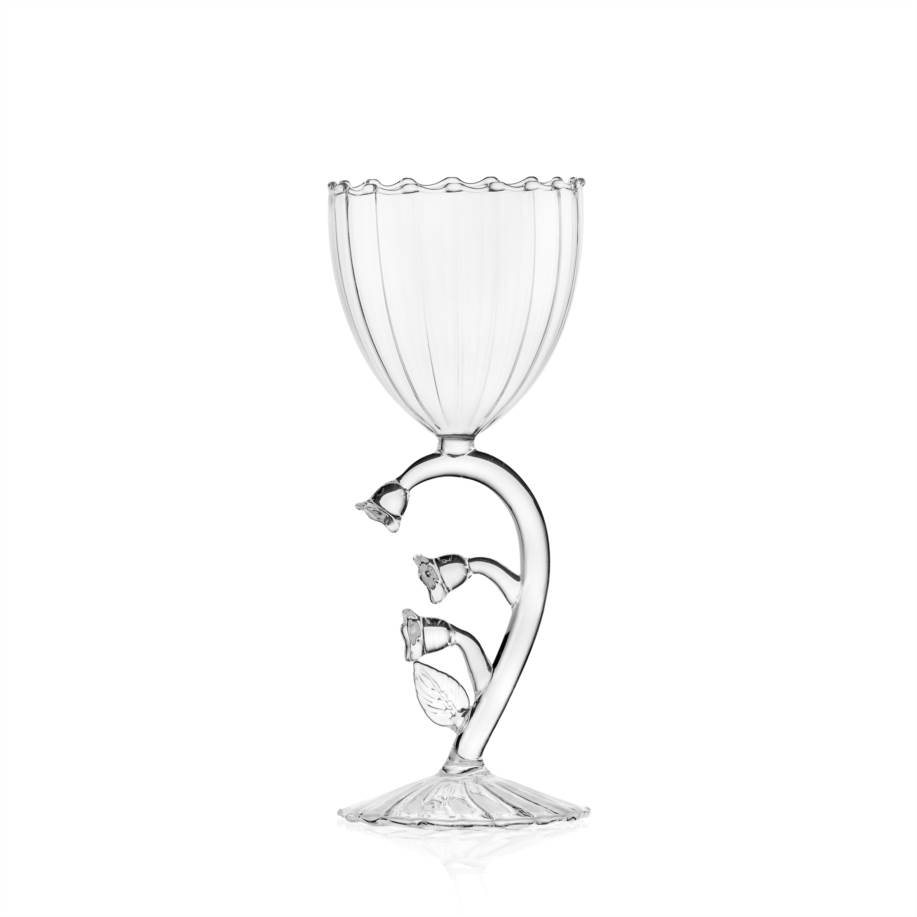 Stemmed glass lily-of-the-valley clear