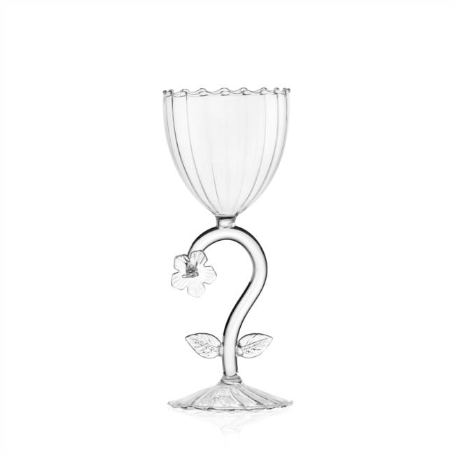 Stemmed glass forget-me-not clear