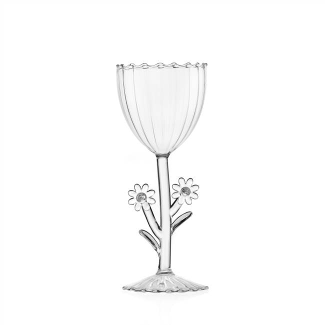 Stemmed glass daisy clear
