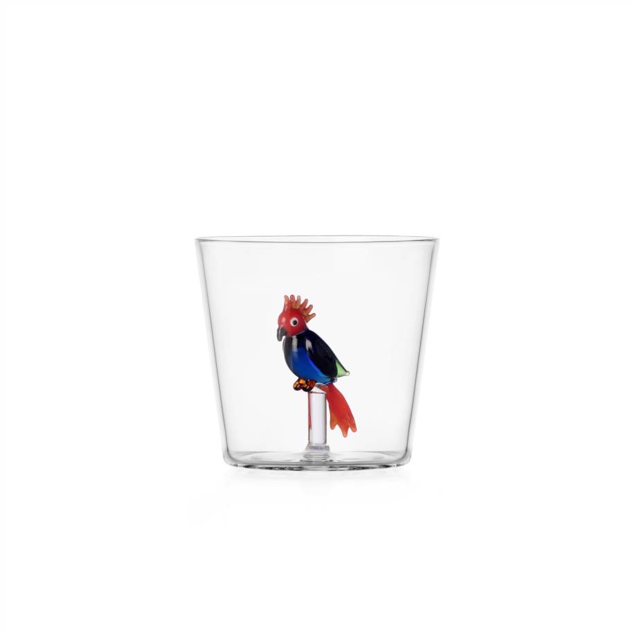 Tumbler cacatua rosso/blu