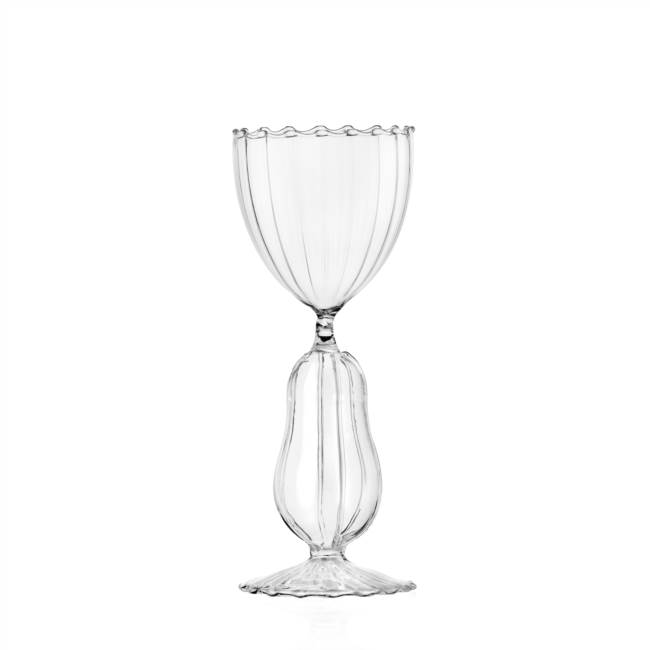 Stemmed glass zucchini clear