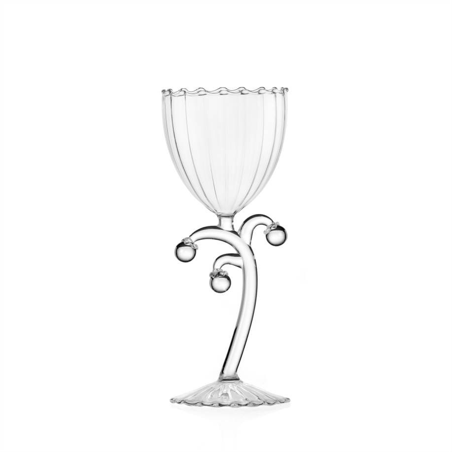 Stemmed glass tomatoes clear