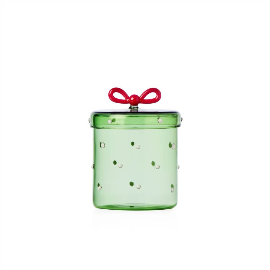 Scatola verde con fiocco rosso