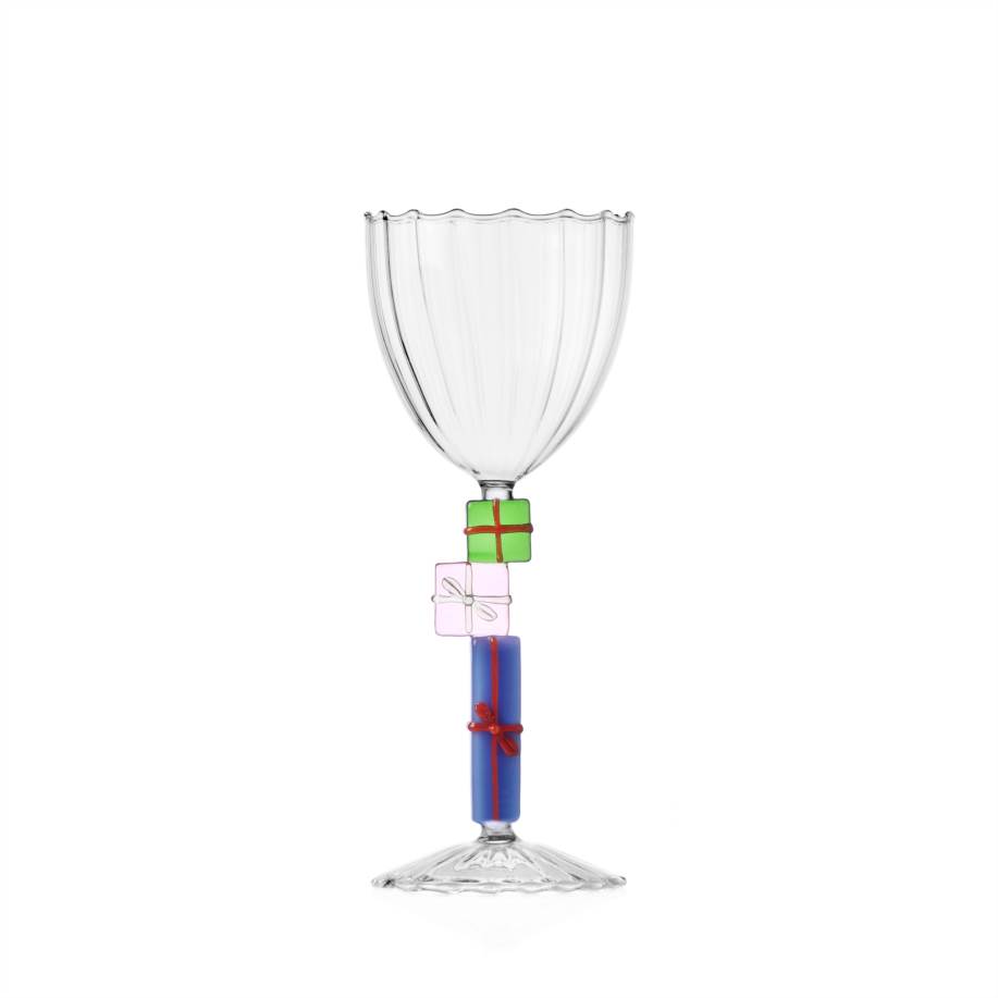 Calice con regali verde rosa azzurro