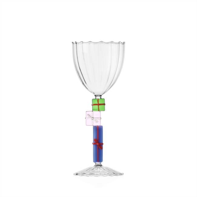 Stemmed glass green pink light blue gifts