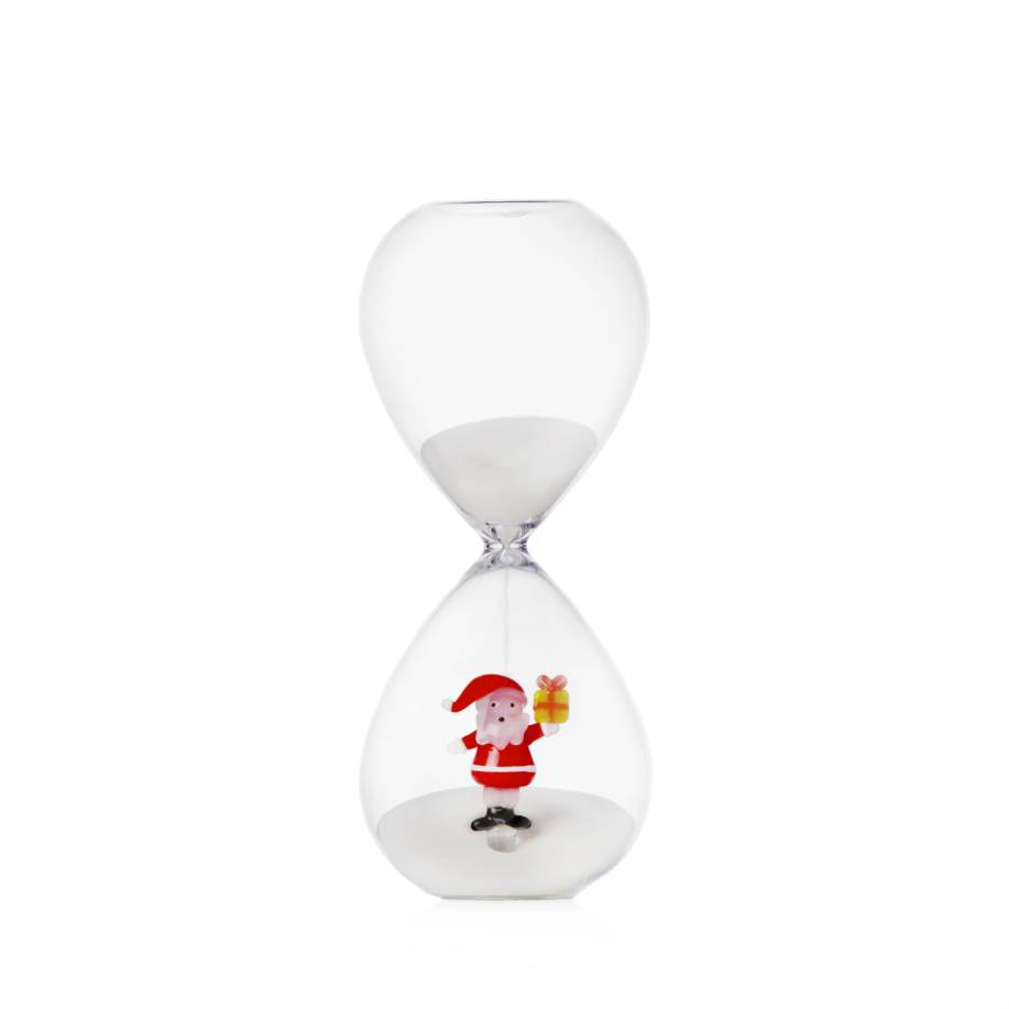 Clessidra Babbo Natale con regalo giallo