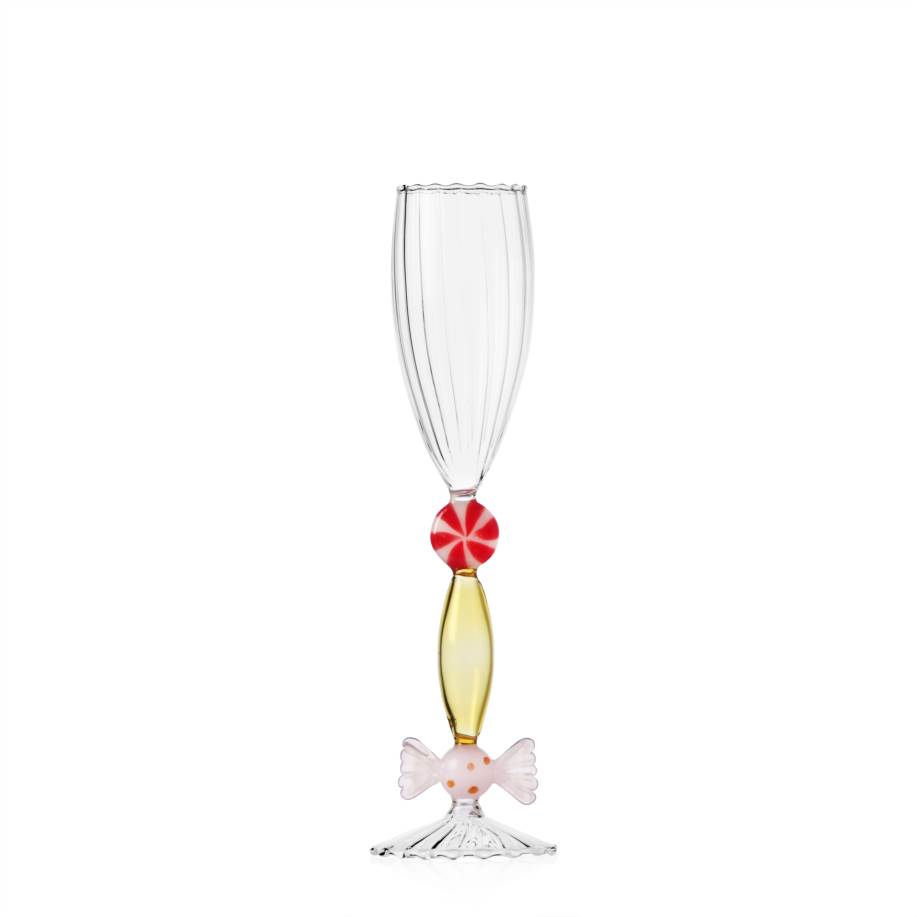 Flute lecca-lecca rosa/rosso e caramella rosa