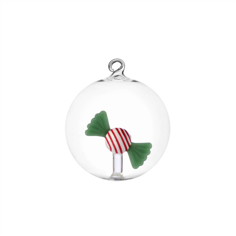 Palla Natale caramella rossa/verde
