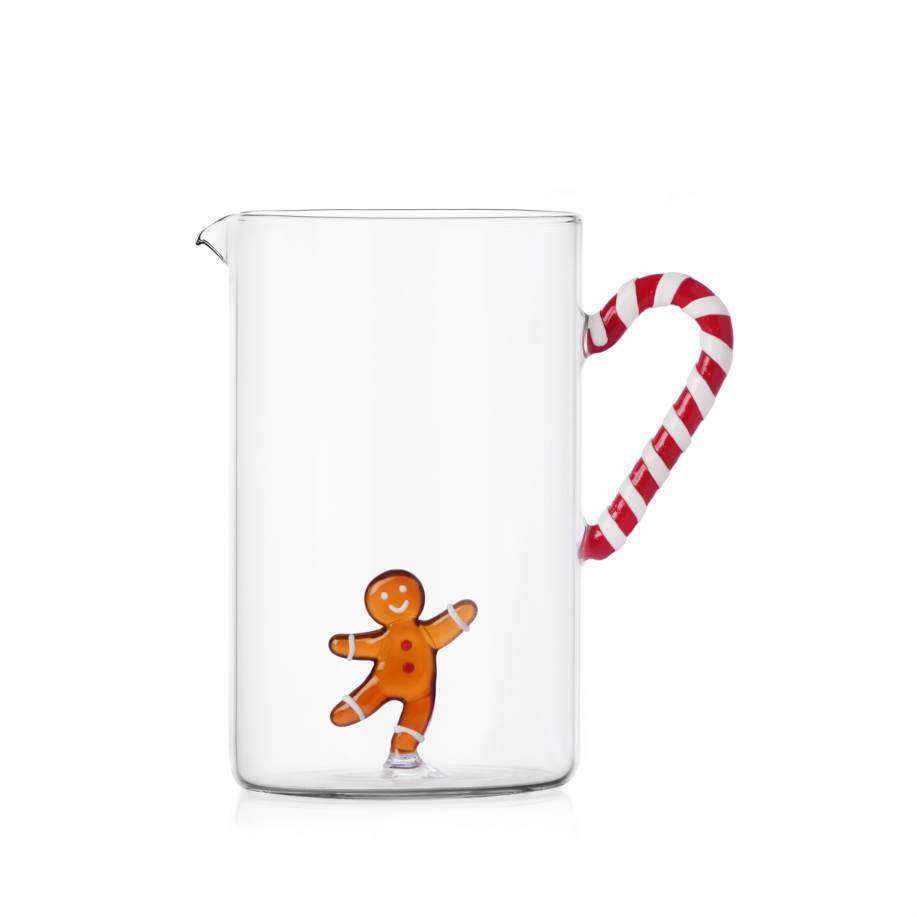 Jug w/Mr Gingerbread inside candy cane handle