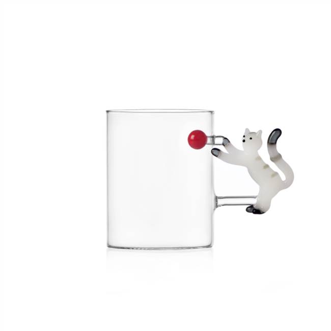 Mug gatto bianco con palla rossa