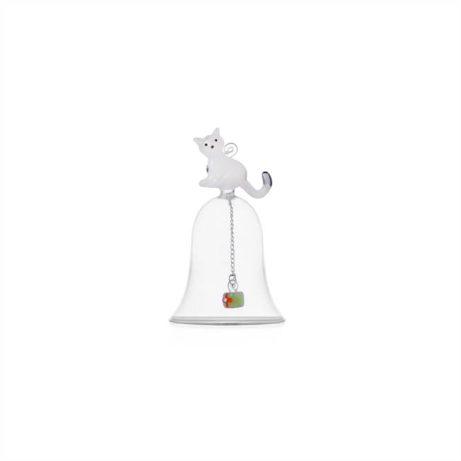Campana gatto bianco regalo verde