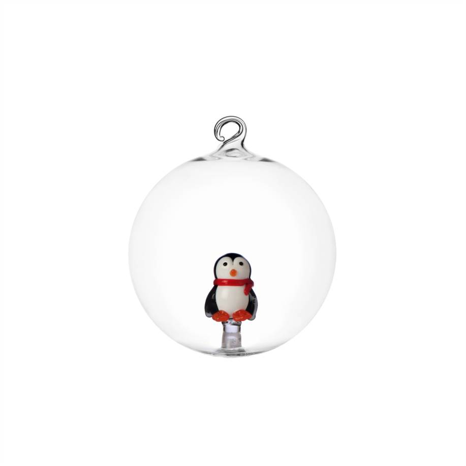 Palla Natale pinguino con sciarpa