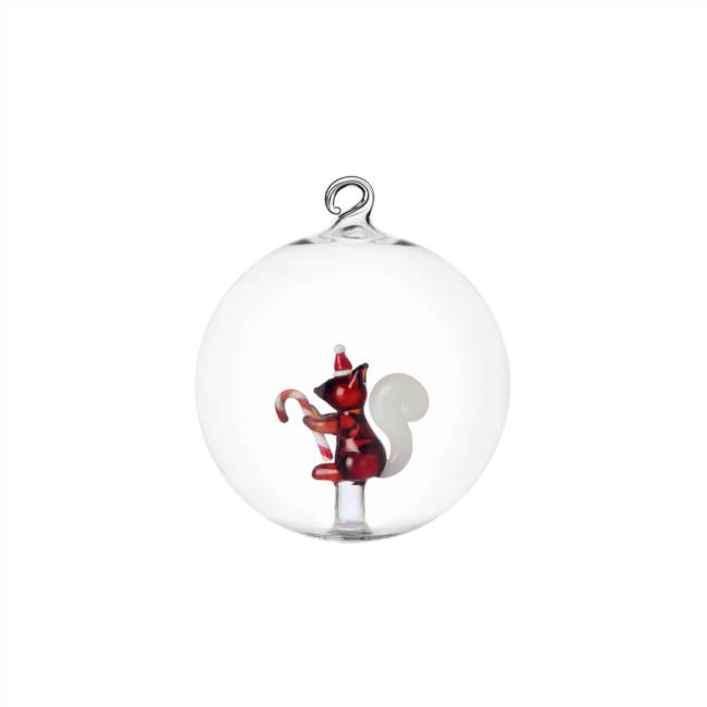 Christmas ball squirrel w/candy cane