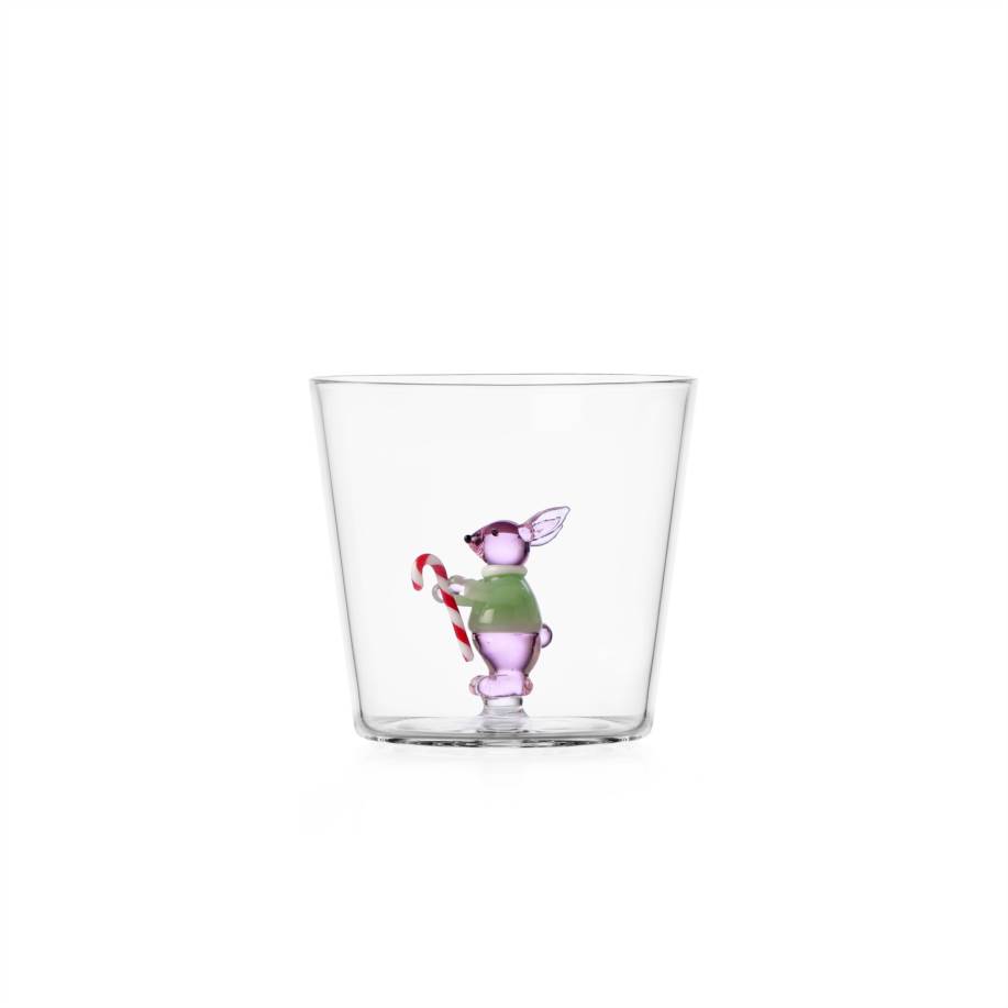Tumbler pink rabbit w/candy cane