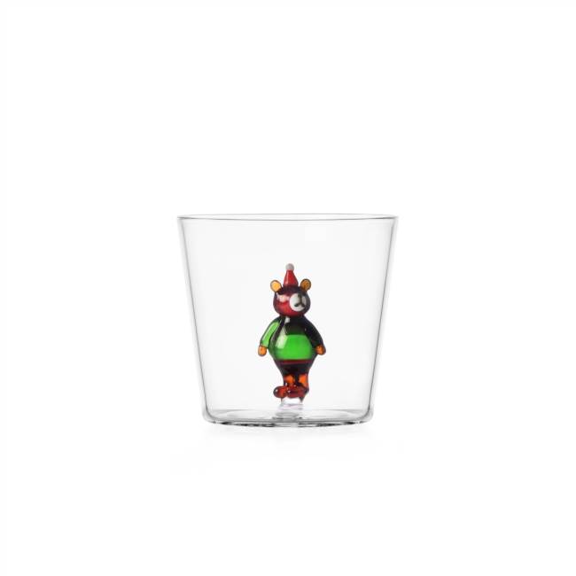 Tumbler brown bear w/Christmas hat