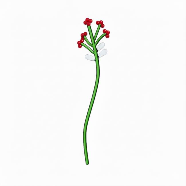 Glass flower red berries