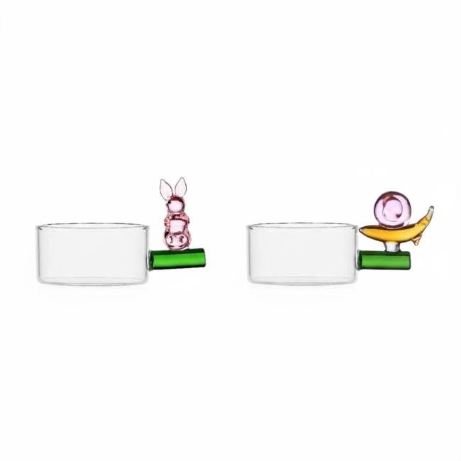 Set 2 pcs tealights rabbit and snail