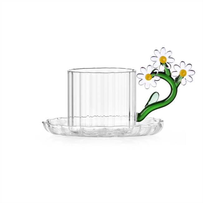 Tazza tè con piattino margherita