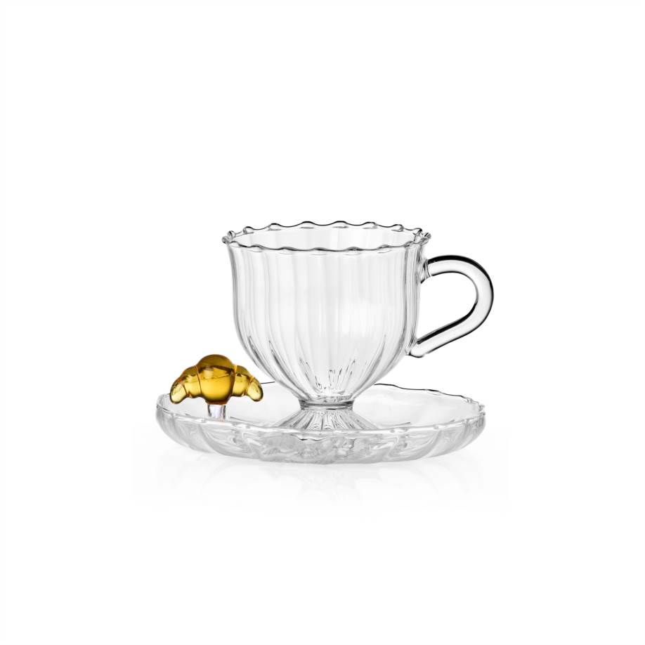 Tea cup w/saucer croissant