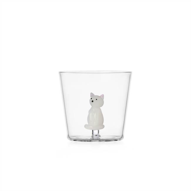 Tumbler gatto bianco seduto